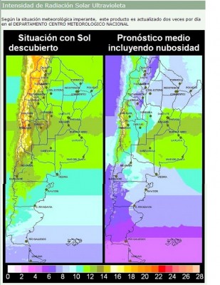 Mapa radiacion UV