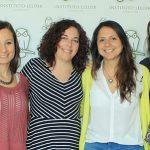 La doctora Vanesa Gottifredi, jefa del Laboratorio de Ciclo Celular y Estabilidad Genómica del Instituto Leloir, en Buenos Aires, con Sabrina Mansilla, Agustina Bertolin y Marina González Besteiro, integrantes de su grupo que participaron del estudio. 