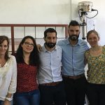 Integrantes del Laboratorio de Péptidos Bioactivos liderado por la doctora Georgina Tonarelli (der.) en el Departamento de Química Orgánica de la Facultad de Bioquímica y Ciencias Biológicas de la Universidad Nacional del Litoral. 